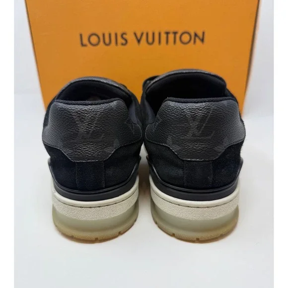 Louis Vuitton Trainer Sneaker Black Monogram Size 8 US 7 LV